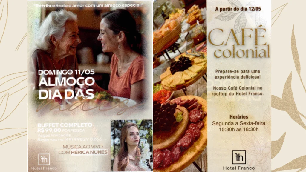 O evento contará com música ao vivo e ambiente acolhedor, onde será realizado na Sala Magnólias, espaço exclusivo do hotel