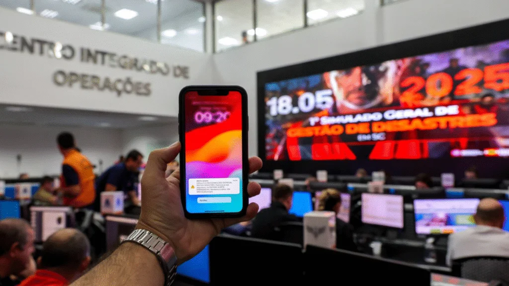 Cell Broadcast foi disparado às 9h15 para todo o estado, marcando o início do simulado