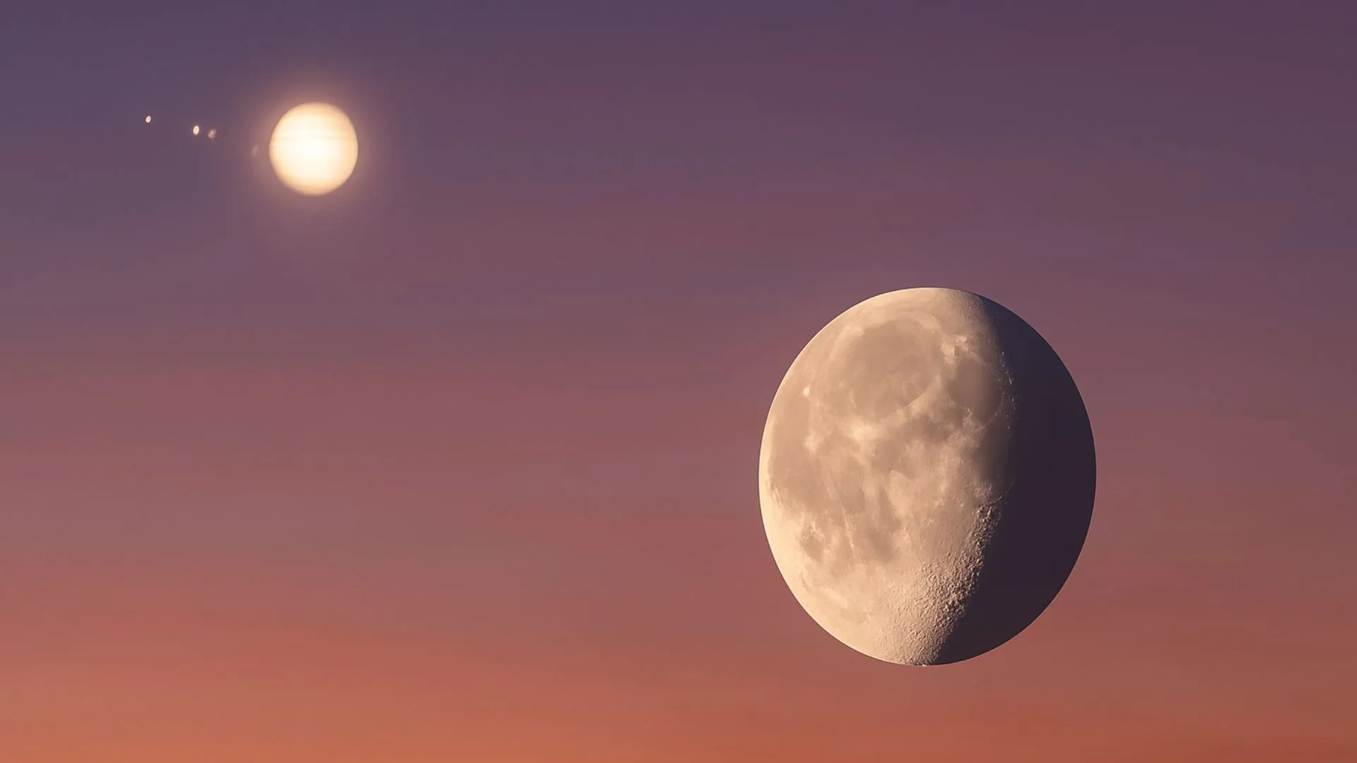Lua e Júpiter farão encontro raro no céu hoje!