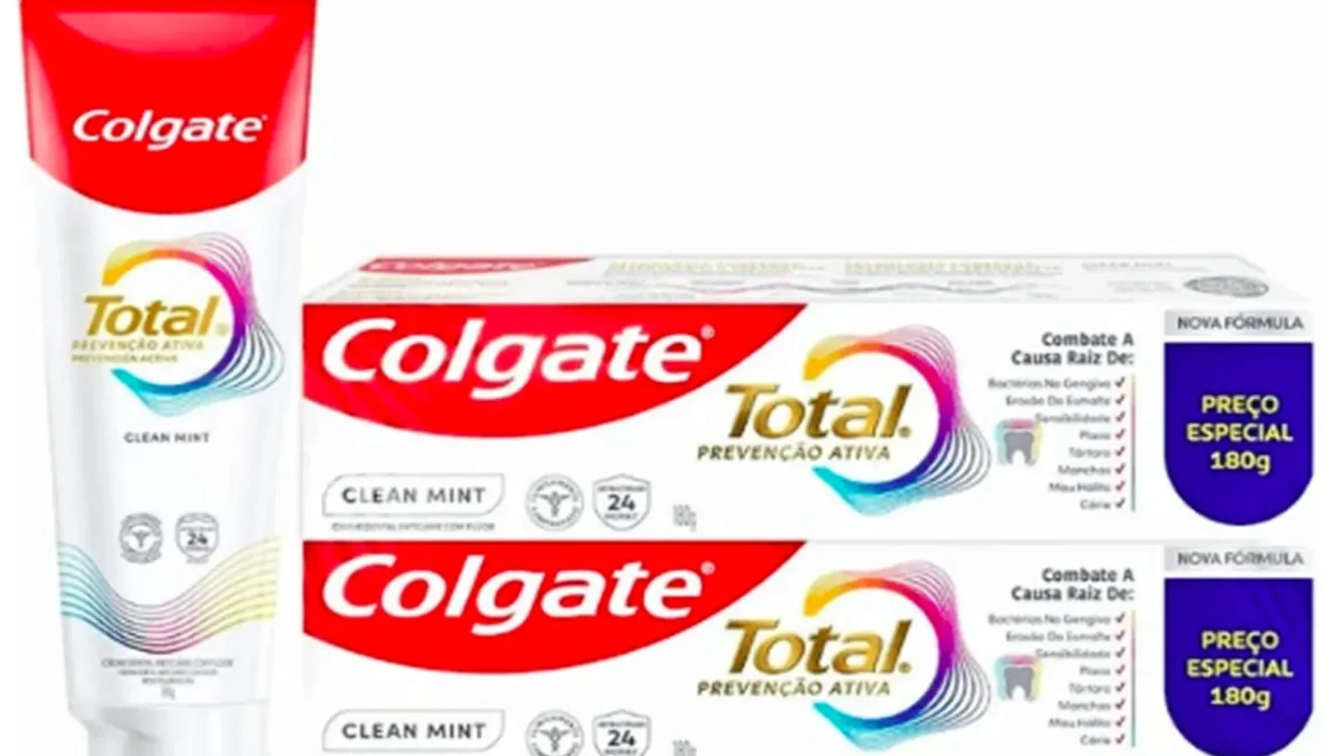 O creme dental Colgate Total Prevenção Ativa Clean Mint não será mais comercializado no Brasil. A Colgate-Palmolive anunciou a descontinuação do produto após suspender sua distribuição no final de março, em meio a apurações conduzidas junto à Agência Nacional de Vigilância Sanitária (Anvisa).