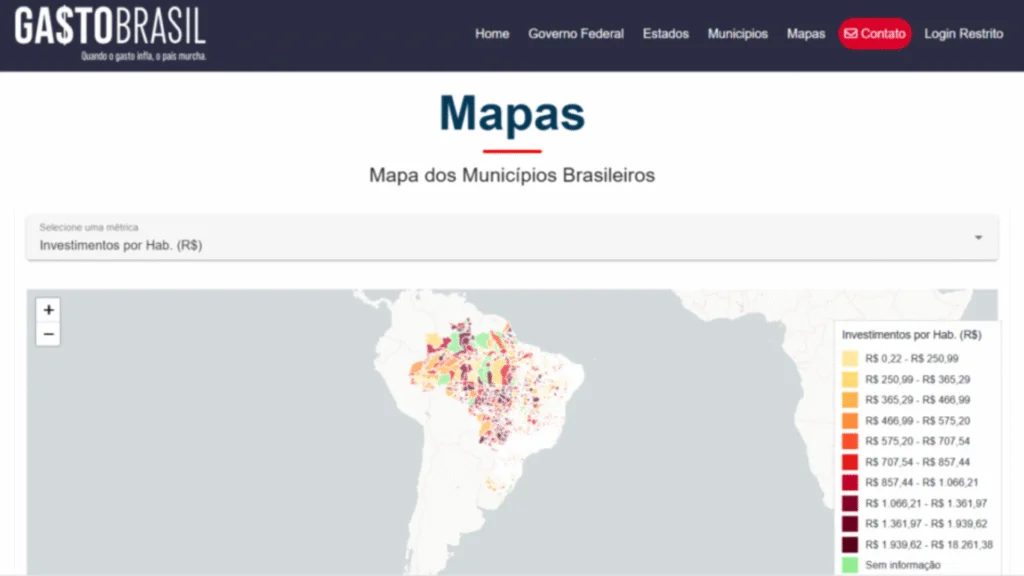 Gasto público pode ser acompanhado por município e por habitante com nova ferramenta online