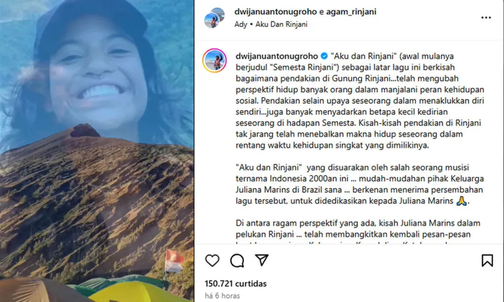 O alpinista indonésio Agam passou a madrugada segurando o corpo Juliana Marins em penhasco íngreme, enfrentando frio e perigo, e recusou ajuda financeira