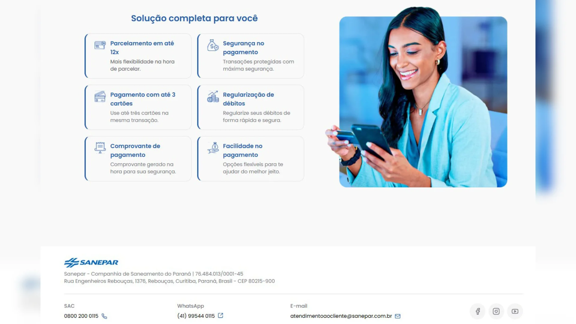 Clientes da Sanepar podem, a partir desta sexta-feira (18), pagar suas faturas por meio de cartão de crédito diretamente no site oficial da Companhia.