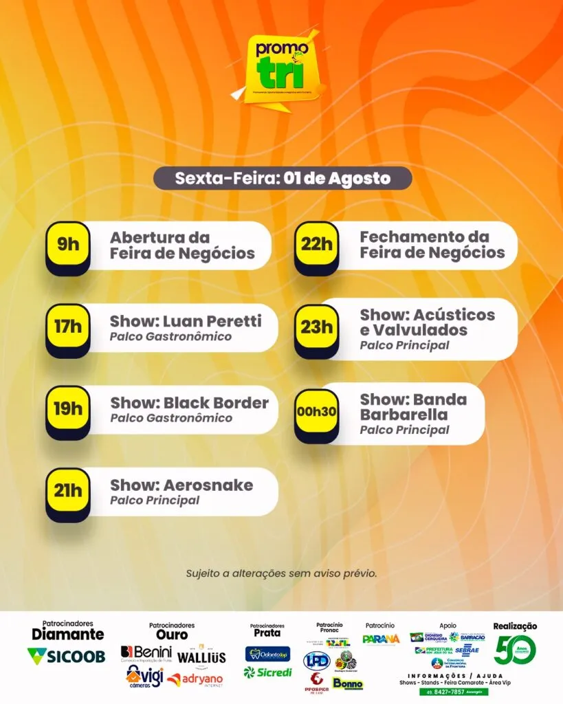 A 13ª edição da Promotri – Negócios sem Fronteiras, Oportunidades sem Limites promete movimentar a Tri Fronteira