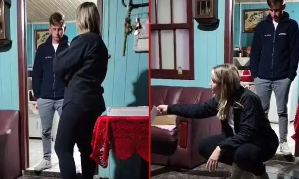 Gravação mostra momento em que a mulher revela trocas de mensagens e fotos que comprovariam, segundo ela, a infidelidade do marido