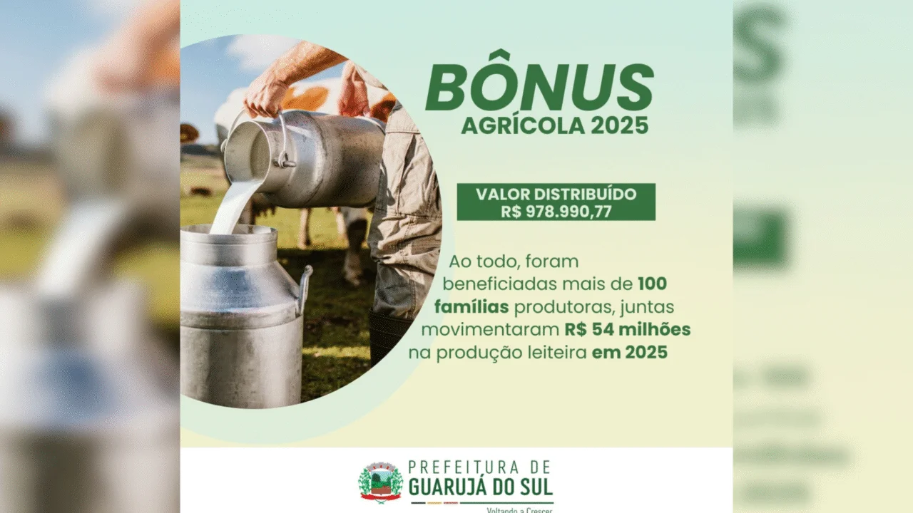 Guarujá do Sul distribuiu quase R$ 1 milhão pelo Programa Bônus Agrícola 2025 3 Guarujá do Sul distribuiu quase R$ 1 milhão pelo Programa Bônus Agrícola 2025