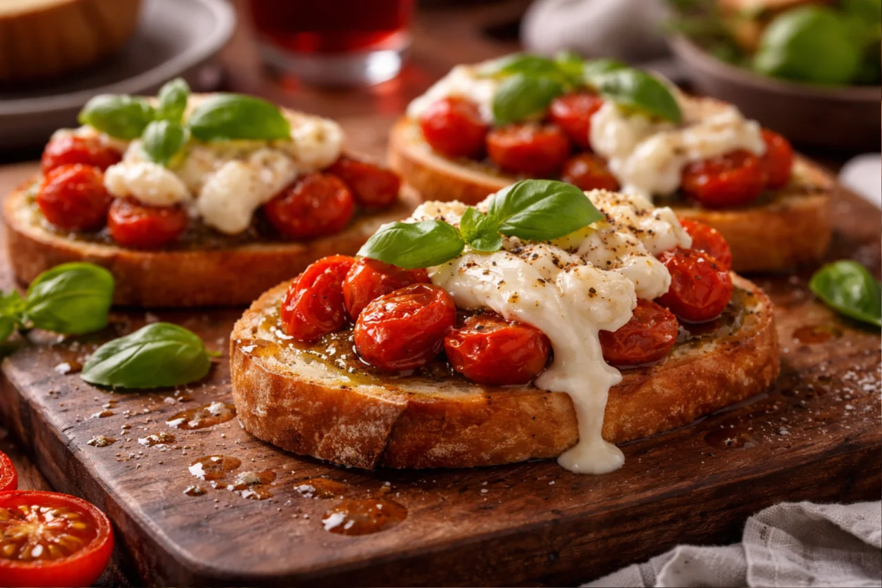 Bruschetta de tomate confit com burrata: entrada sofisticada e irresistível para o Dia dos Namorados 12 Heloisa L 22 1