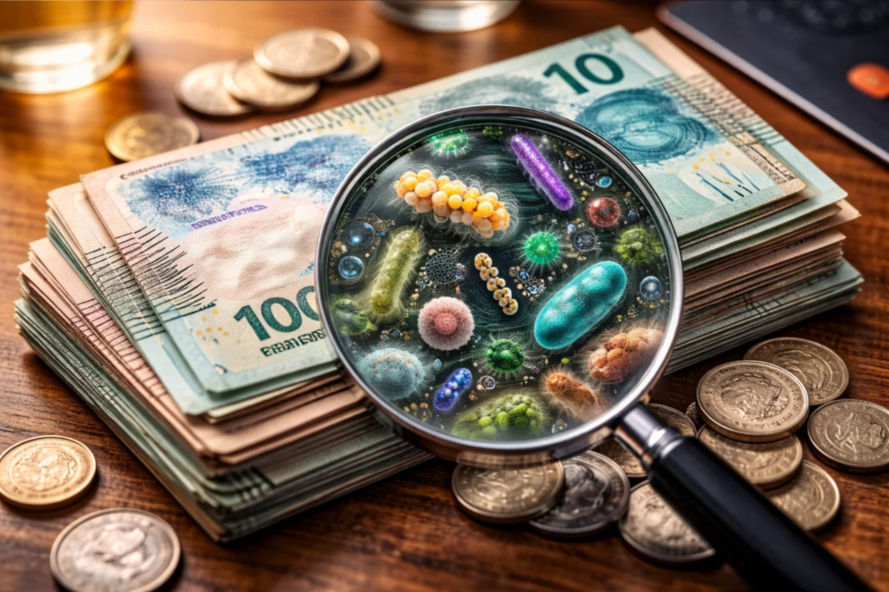 Dinheiro sujo? O papel-moeda pode concentrar mais bactérias que um vaso sanitário, apontam estudos 6 Heloisa L 46 3