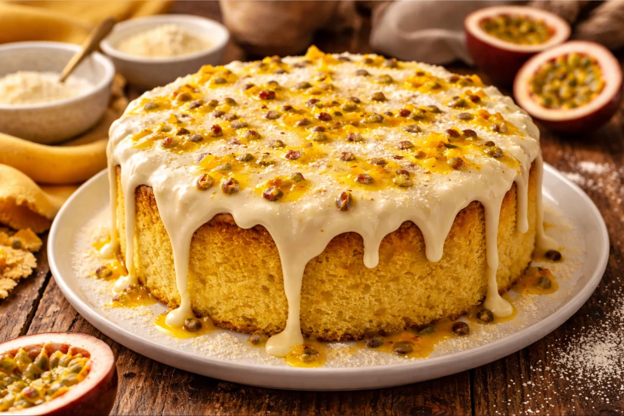 Como fazer bolo de maracujá fofinho com brigadeiro branco irresistível 1 Heloisa L 53 2