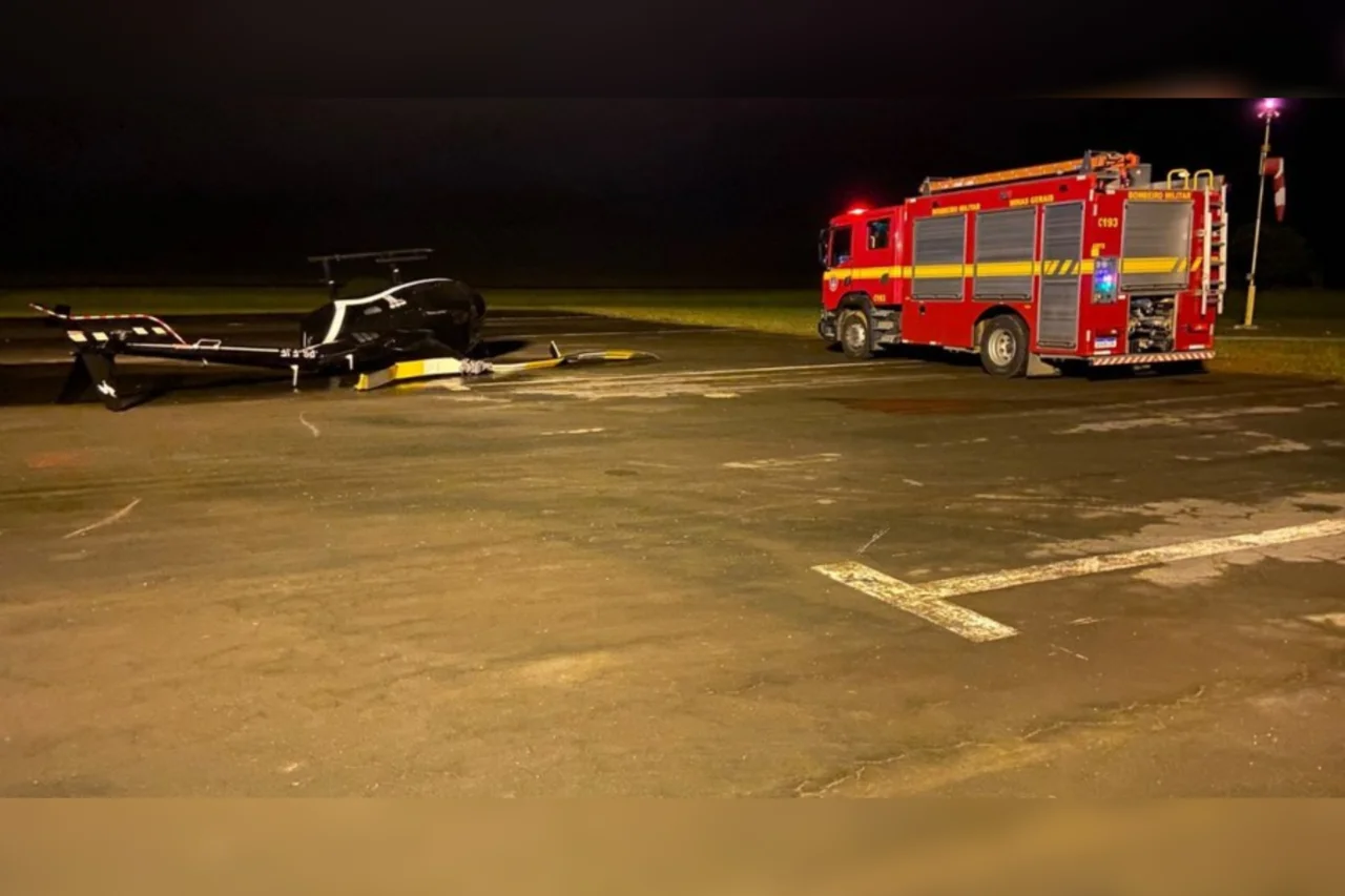 Homem invade aeroporto, tenta decolar helicóptero e derruba a aeronave 3 Invasão ao aeroporto de São Lourenço termina com helicóptero particular derrubado durante tentativa de decolagem; não houve feridos e bombeiros controlaram risco de incêndio.