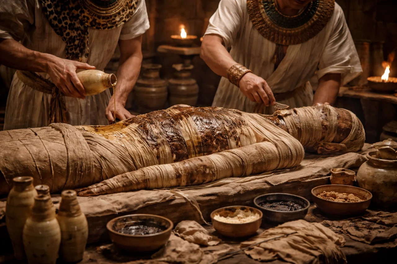 Estudo identifica odores de múmias egípcias e revela evolução das técnicas de embalsamamento ao longo de dois milênios 3 embalsamento