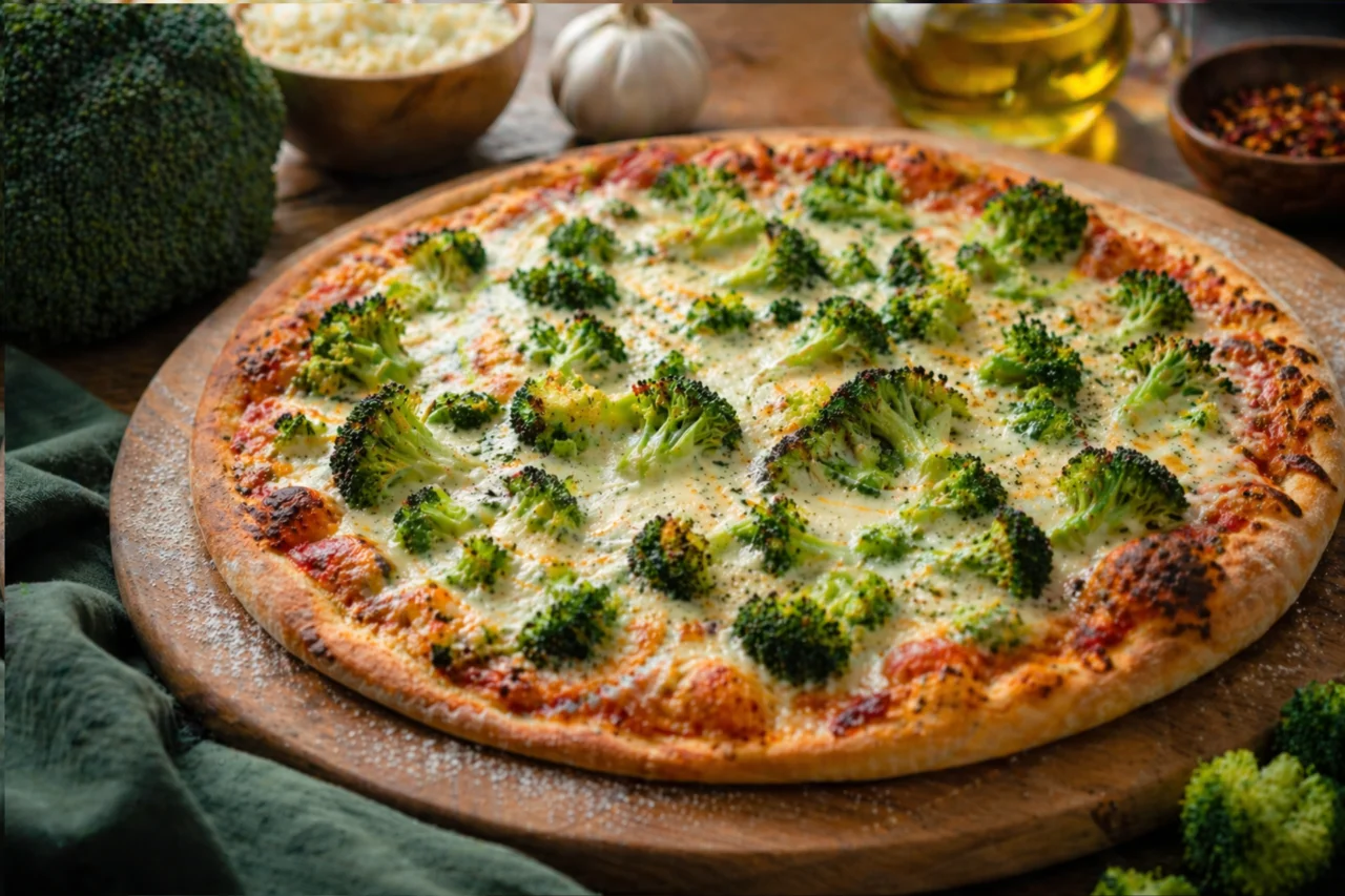 Pizza de Brócolis inspirada em Divertida Mente 3 Pizza de Brócolis inspirada em Divertida Mente