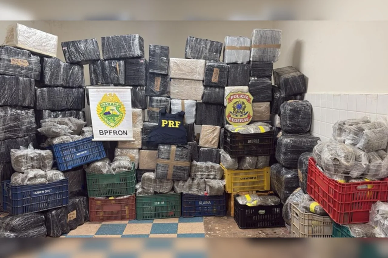 Operação integrada apreende mais de 2,5 toneladas de drogas em Guarapuava e prende suspeito durante fiscalização de carga.