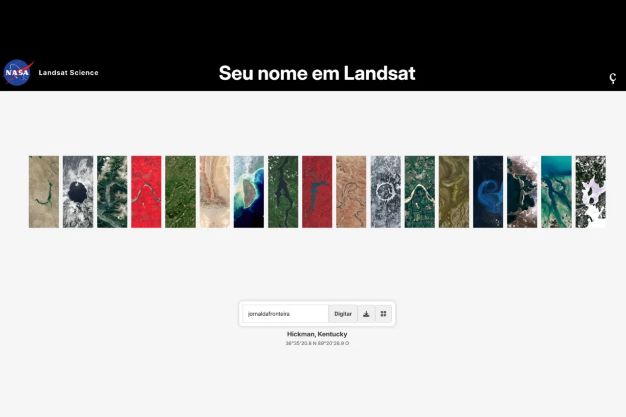Ferramenta da NASA usa imagens da Terra para formar nomes com paisagens reais