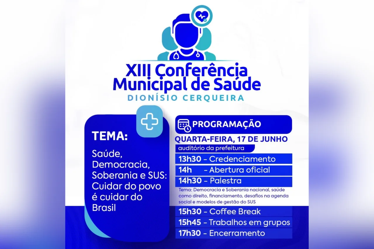 Dionísio Cerqueira realiza XIII Conferência Municipal de Saúde nesta quarta-feira 1 Dionísio Cerqueira realiza XIII Conferência Municipal de Saúde nesta quarta-feira