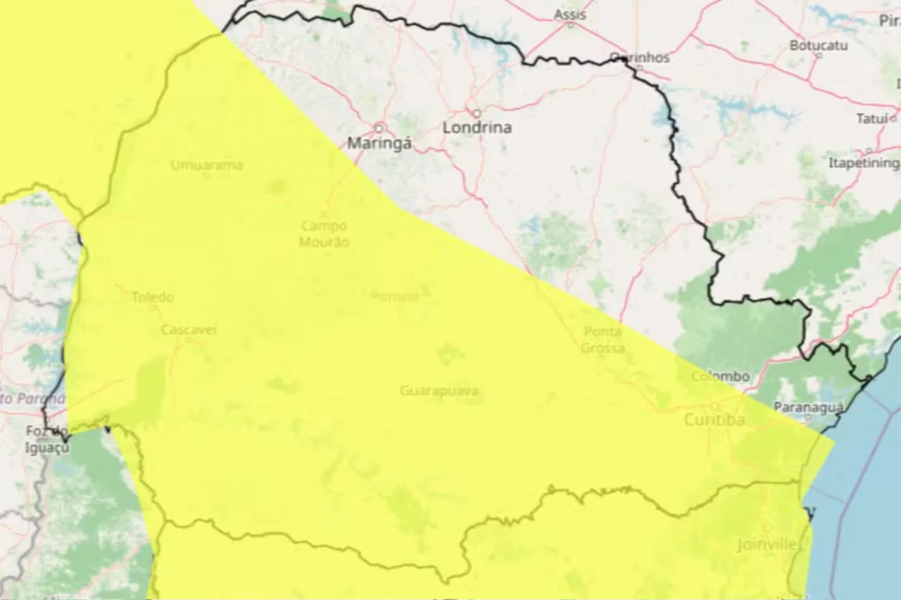 Barracão e região estão sob alerta amarelo de chuvas intensas nesta sexta-feira (19) 3 Barracão e região estão sob alerta amarelo de chuvas intensas nesta sexta-feira (19)